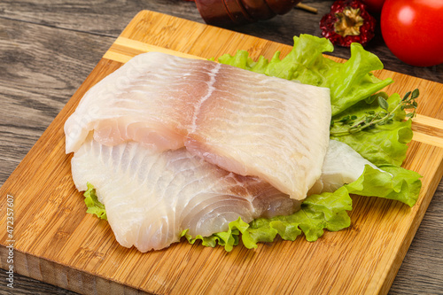 Raw pangasius fillet for cooking