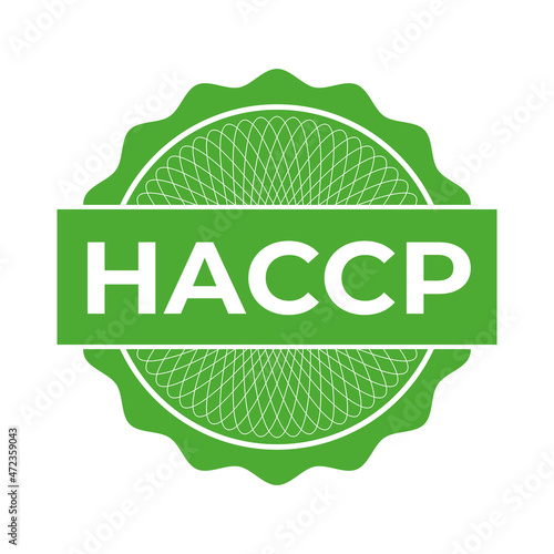 HACCP stamp. Hazard analysis critical control points icon. Vector logo template