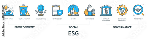 esg concept vector infographics