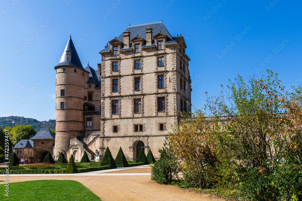 Vizille France. 11-10-2021. Historical castle of Vizille in France.