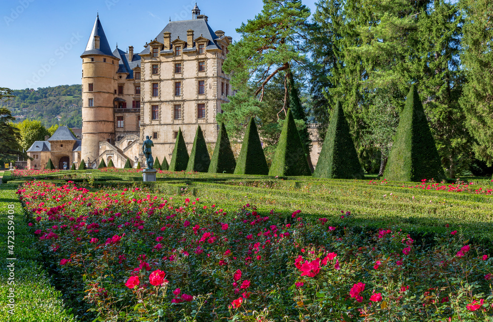 Vizille France. 11-10-2021. Historical castle of Vizille in France.