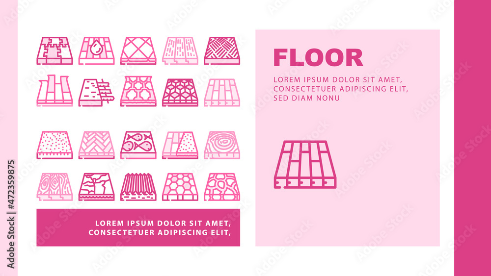 Floor Material Layers Renovation Landing Web Page Header Banner Template Vector Tile And Parquet, Stone And Wooden Floor Material, Linoleum And Carpet, Children Play Room And Sport Ground Illustration Floor Material Layers Renovation Landing Web Page Header Banner Template Vector Tile And Parquet, Stone And Wooden Floor Material, Linoleum And Carpet, Children Play Room And Sport Ground Illustration