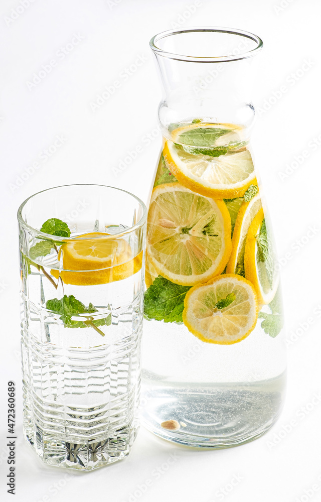 fresh lemonade on the white background fresh lemonade on the white background