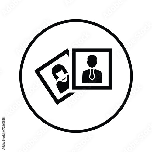 Photography, profile, pic icon. Black vector sketch.
