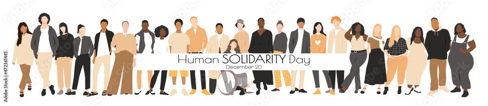 Obraz premium International Human Solidarity Day banner. December 20.
