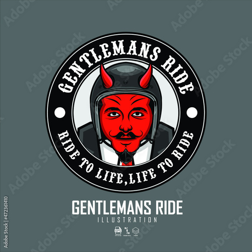 GENTLEMANS RIDE ILLUSTRATION WITH A GRAY BACKGROUND