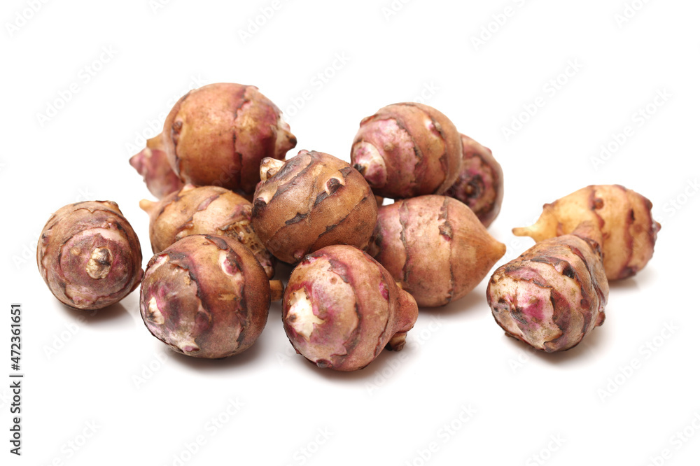 Jerusalem artichoke on a white background Jerusalem artichoke on a white background
