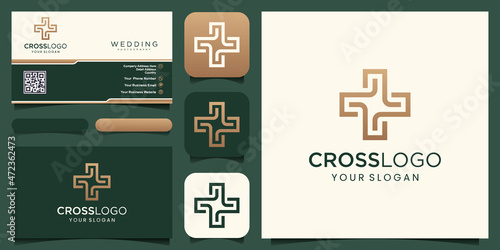 Medical cross Logo and Health Pharmacy Icon Design Vector Template