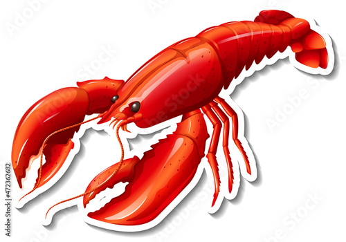 Red lobster cartoon sticker