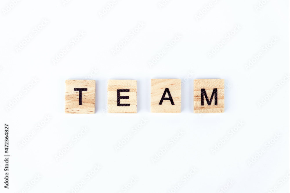 words team on white background. Team leading. Team building. Concept of team. words team on white background. Team leading. Team building. Concept of team.