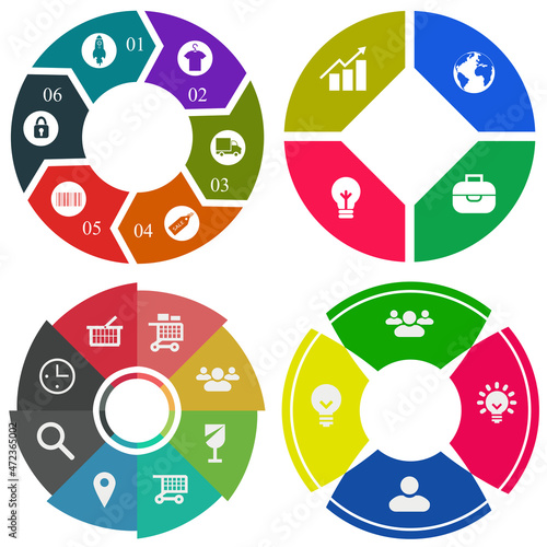 Business infographics. Set of pie chart	