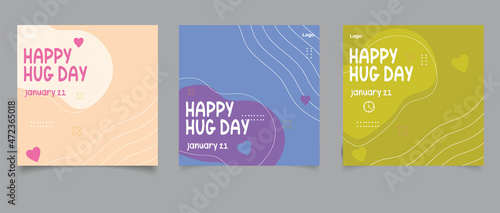 Hug day social media post template