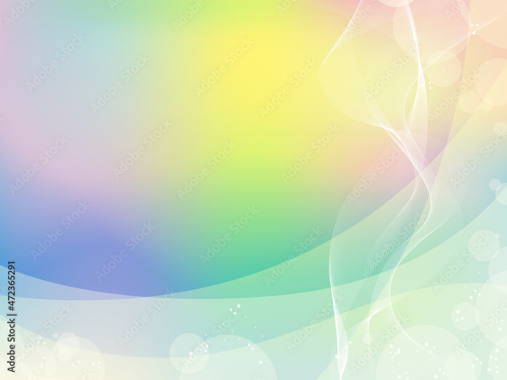 虹色グラデーション 幾何学模様 ラインアート 抽象 背景 波形素材 Stock Vector Adobe Stock