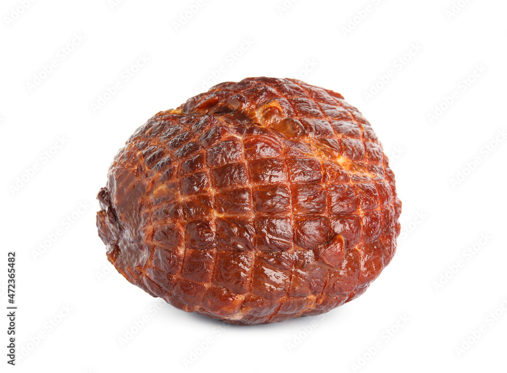 Whole fresh delicious ham isolated on white Whole fresh delicious ham isolated on white