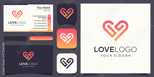 heart symbol logo icon design template elements