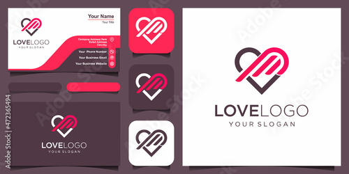 Картината върху платно Love wings Logo Template design vector