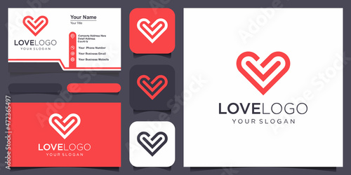 heart symbol logo icon design template elements