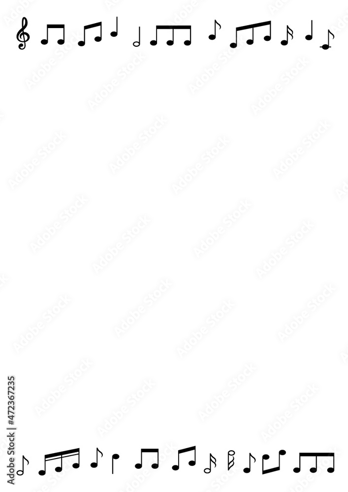 Fototapeta premium 음표 그래픽 프레임