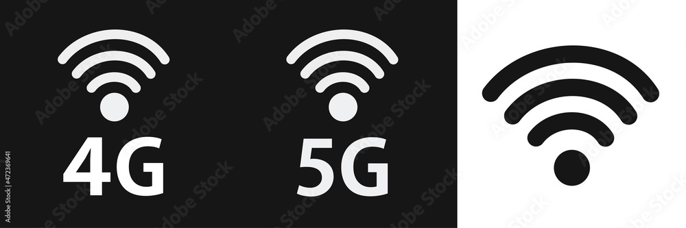 5g internet. 4g internet. Wireless mobile connection set. 5g internet. 4g internet. Wireless mobile connection set.