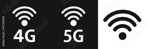 5g internet. 4g internet. Wireless mobile connection set.