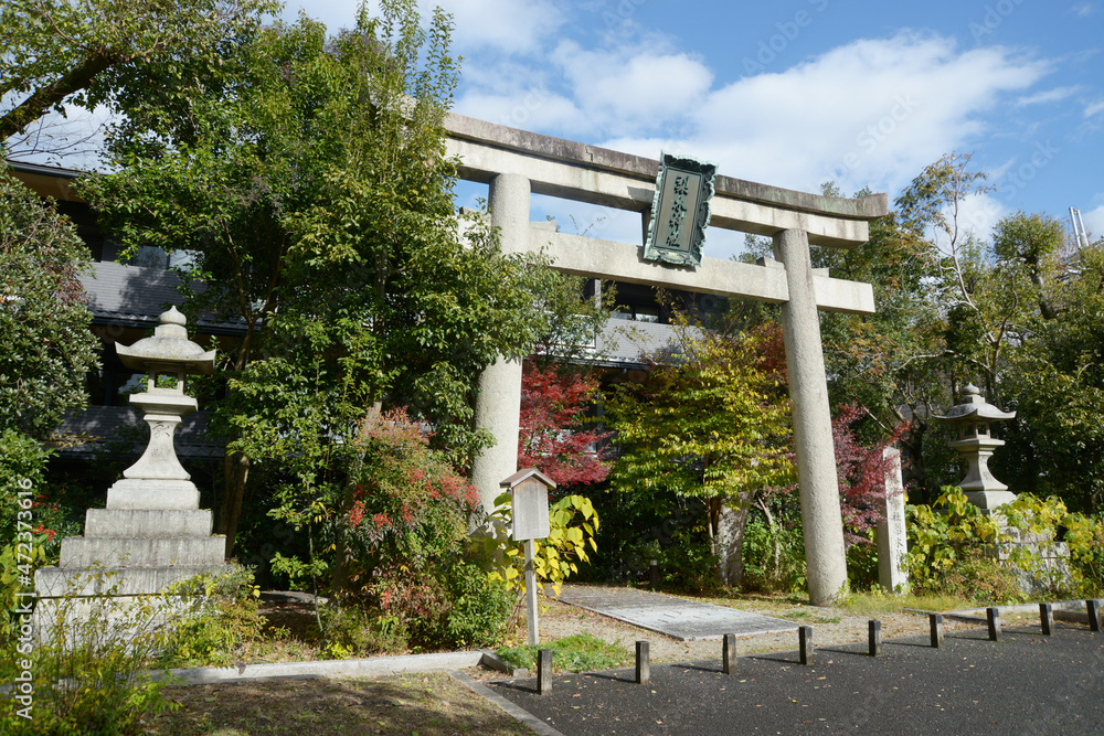 秋の梨木神社 鳥居 京都市上京区 秋の梨木神社 鳥居 京都市上京区