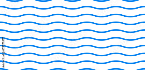 Wave pattern seamless abstract background. Stripes wave pattern white and blue colors for summer vector design