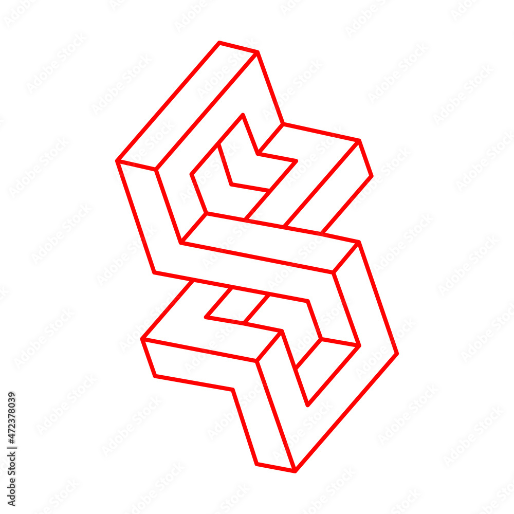 Optical illusion. Logo. Impossible shapes vector. Optical art objects. Geometric figures. Optical illusion. Logo. Impossible shapes vector. Optical art objects. Geometric figures.