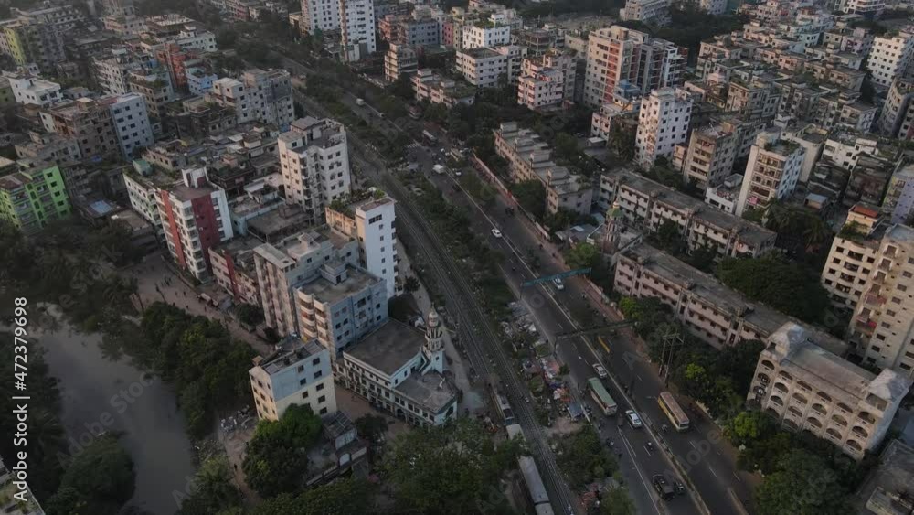 Aerial Over Highway Running Through Urban Dense Cityscape In Dhaka. Dolly Forward
Aerial Over Highway Running Through Urban Dense Cityscape In Dhaka. Dolly Forward