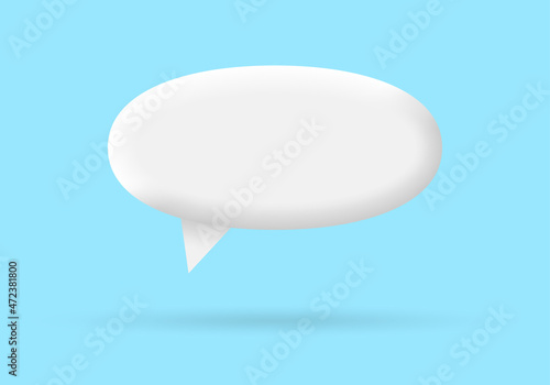 3d speech bubble for chart, talk, text message. Modern balloon shape text blank or dialog banner design. Vector illustration.