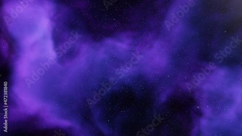 colorful space background with stars, nebula gas cloud in deep outer space, science fiction illustrarion 3d render 