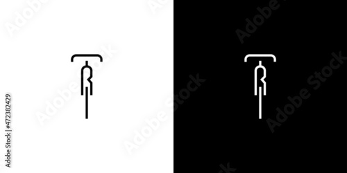 Simple and modern R bicycle logo design