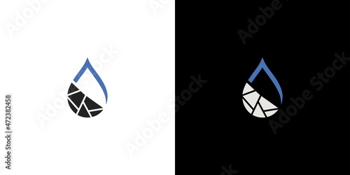 Simple and modern stone water logo design