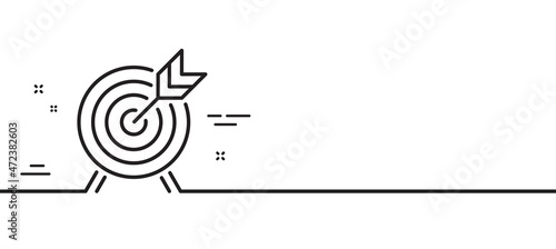 Archery line icon. Amusement park attraction sign. Minimal line illustration background. Archery line icon pattern banner. White web template concept. Vector