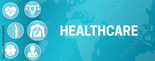 Modern Healthcare Banner Background Illustration with Gynecology, Endocrinology, Cardiology, Orthopedics, Internist Doctor Medical Icons