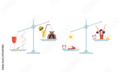 Outbalanced Scales with Different Things of Value Comparison Vector Set