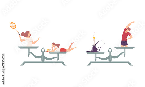 Outbalanced Scales with Different Things of Value Comparison Vector Set