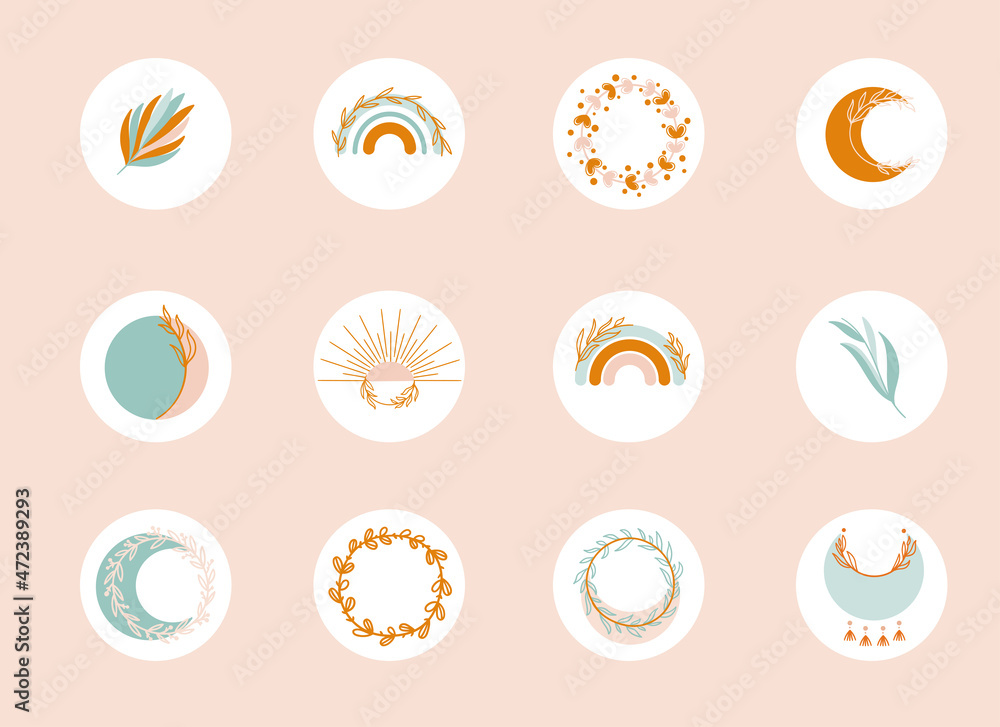 Highlights in social media icons Highlights in social media icons