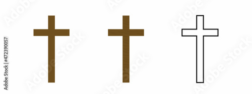 Cross symbol. Christian cross icon set. Vector illustration.