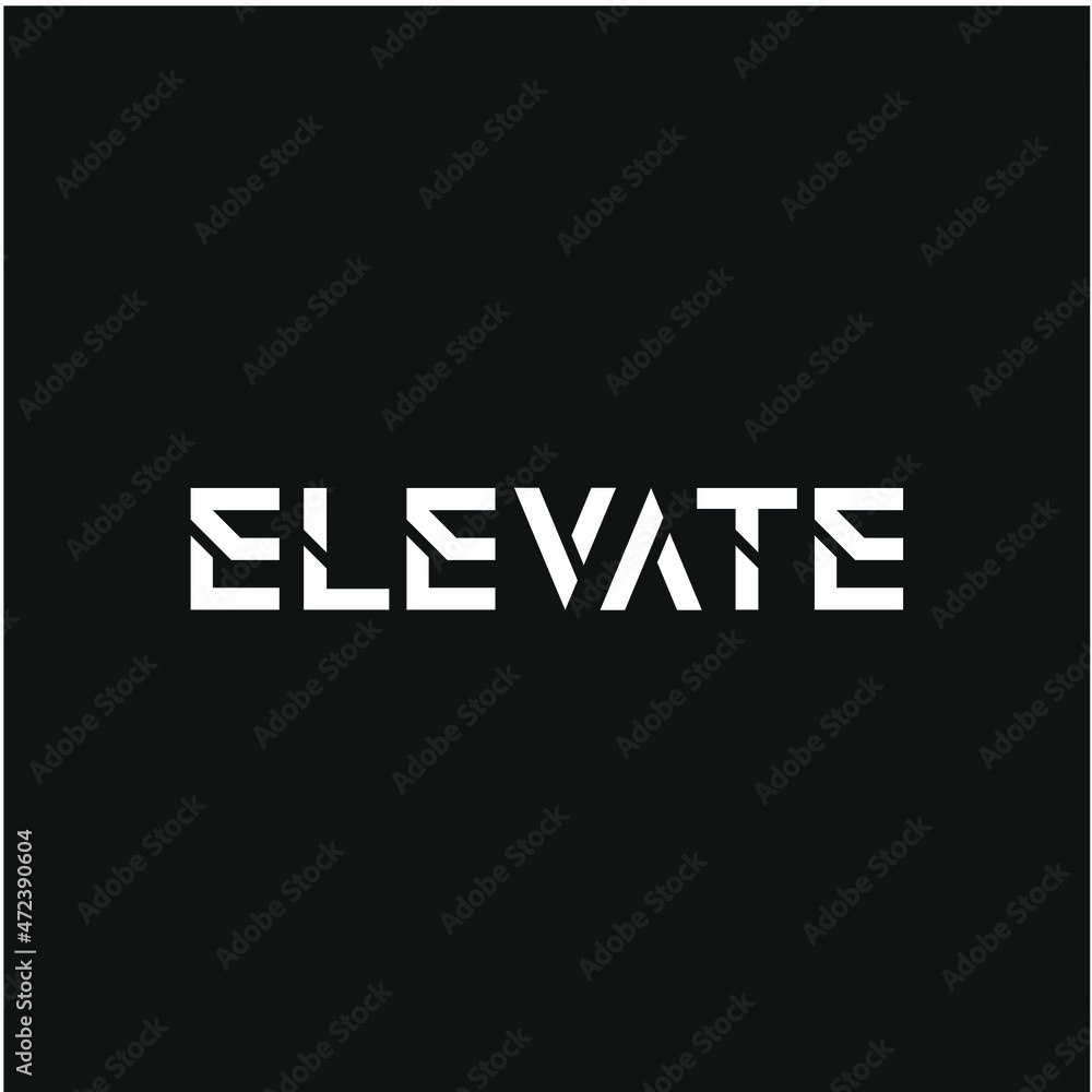 Typography Elevate Text Logo Design 