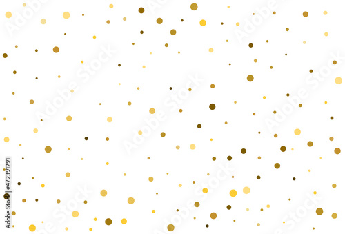 Christmas classic polka dot confetti. Gold round confetti.