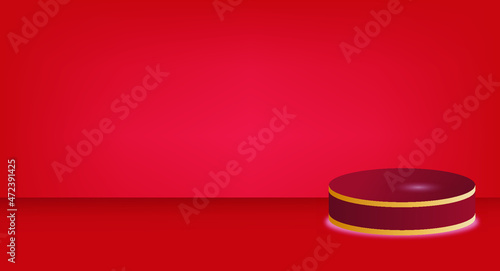 Banner, and festive broadcast abstract background in red color broadcast backdrop for banner, and festive channel