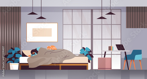 unhappy depressed woman sleeping in bed girl feeling desperate and lonely mental health diseases depression