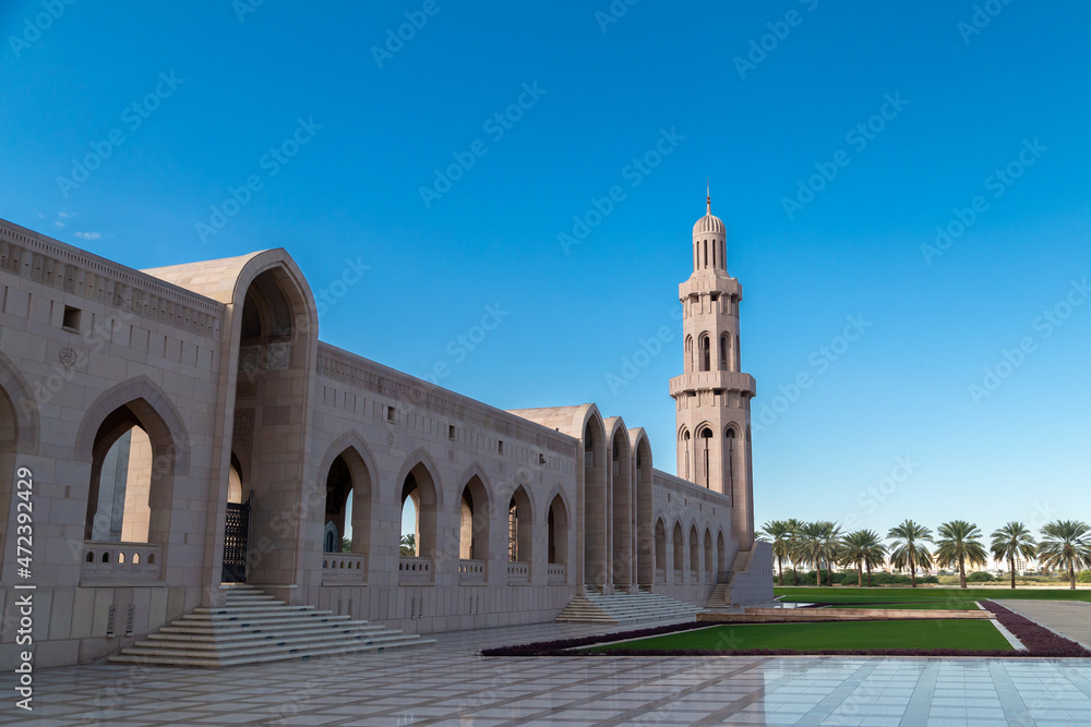 The minaret of the Grand Mosque in Muscat