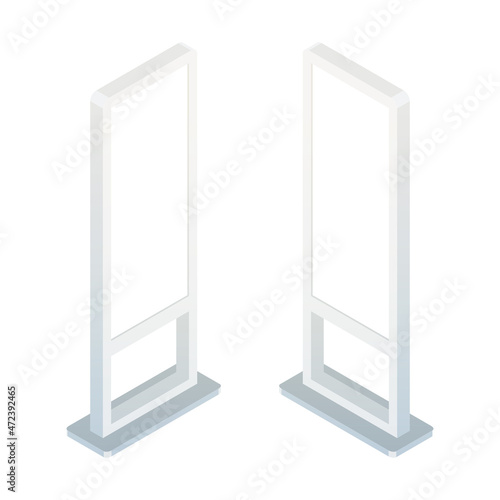 Set of blank digital signages isolated on white background. Vector