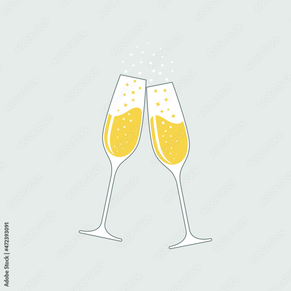 Premium AI Image  Two Champagne Glasses On Background Of