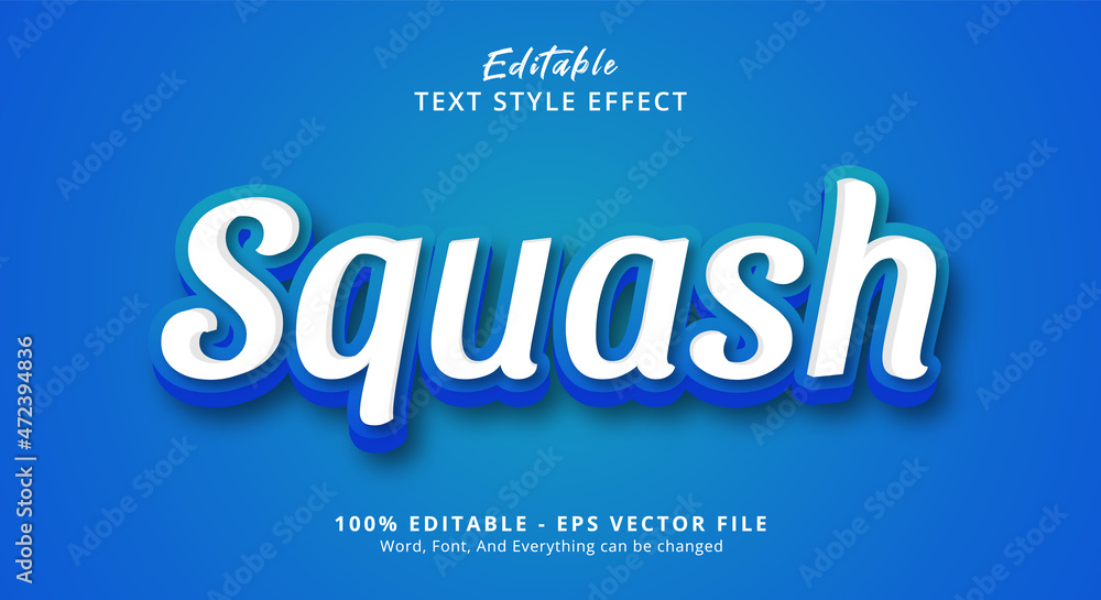 Editable text effect, Squash text on fresh blue color style effect Editable text effect, Squash text on fresh blue color style effect