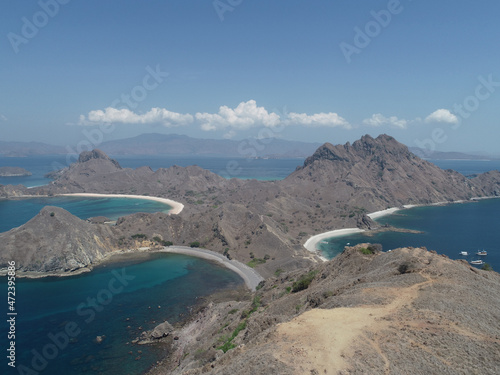 Aerial view of Padar Island in Labuan Bajo, Indonesia