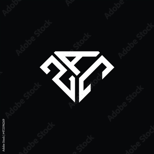 ZAC letter logo creative design. ZAC unique design
 photo