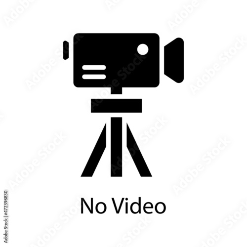 No Video vector Solid Icon Design illustration. Web And Mobile Application Symbol on White background EPS 10 File