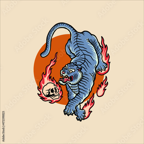 tiger tattoo vector design